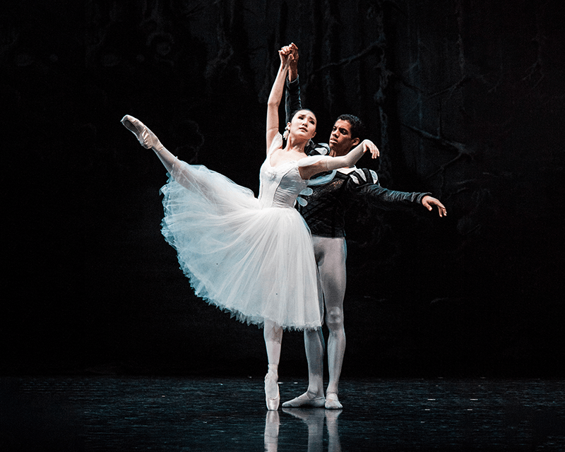 Two dancers gracefully perform in Giselle during NBS Spring Showcase